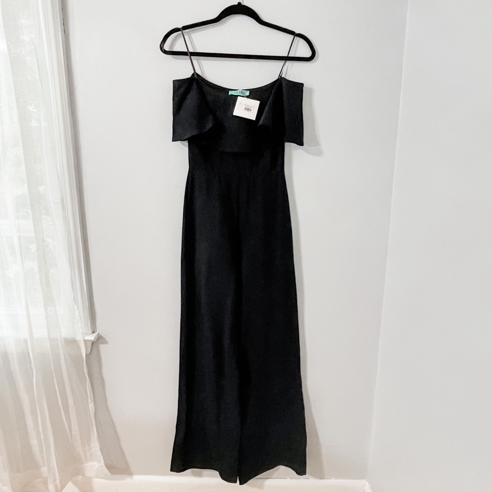 Karlie Black Off The Shoulder Flare Jumpsuit